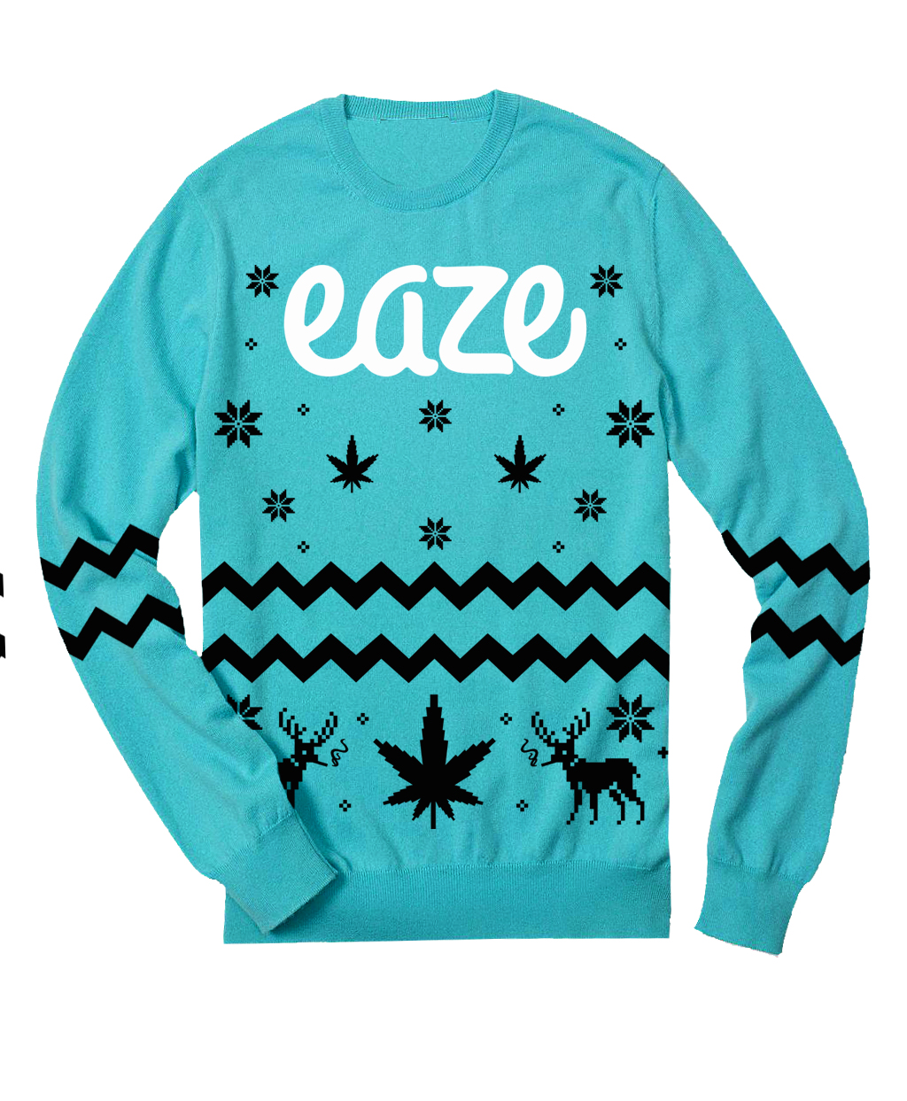 EAZE AQUA CHRISTMAS SWEATER MOCK 2 Merchwide Inc